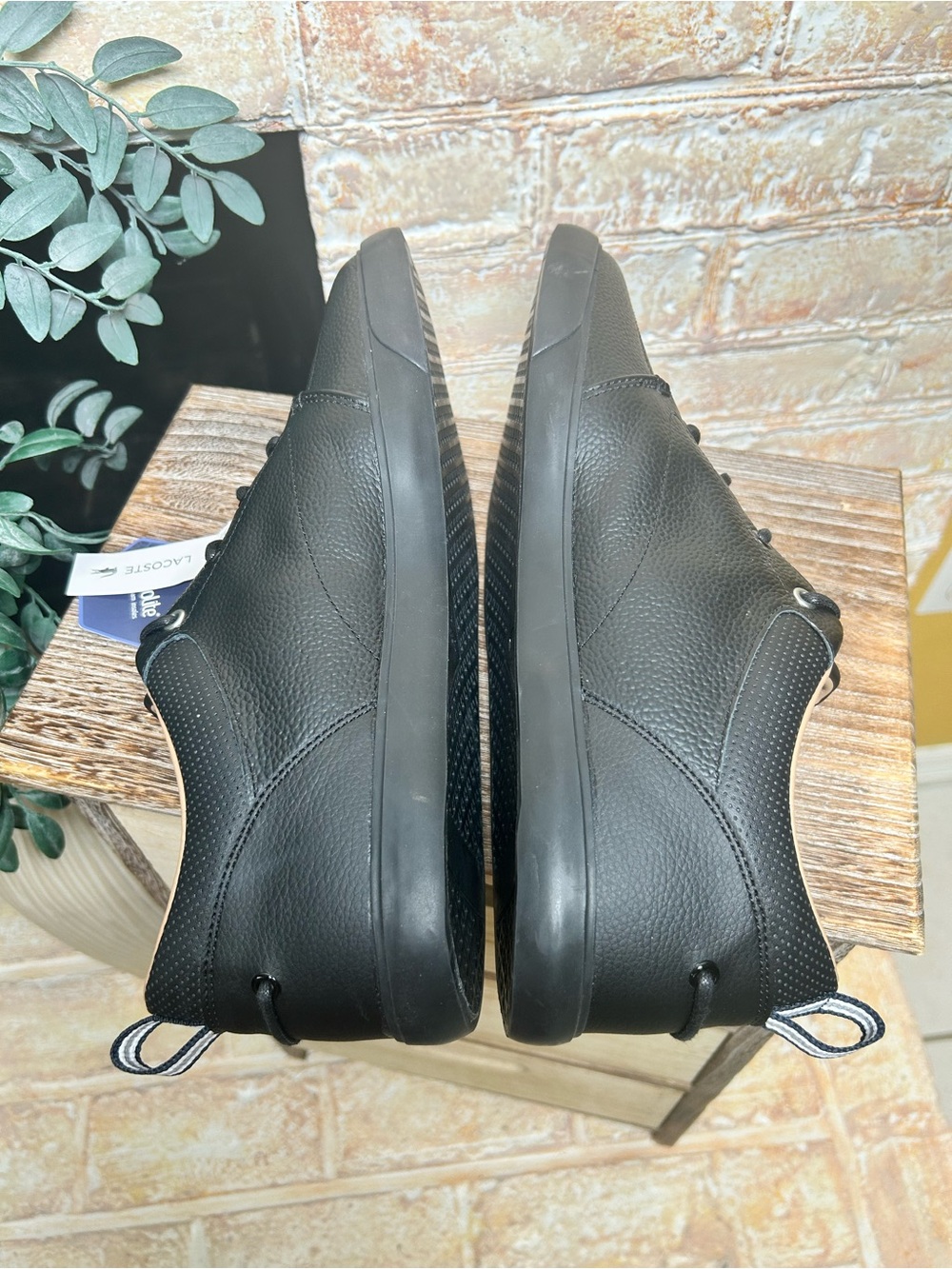 Lacoste Bayliss Leather Sneakers Black Men’s 13 NWT old money #9 - Picture 7 of 12
